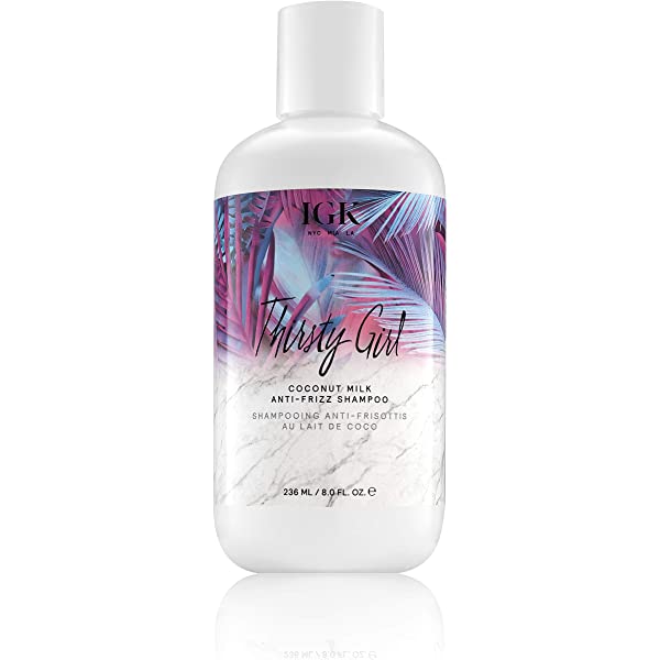 IGK Thirsty Girl coconut milk anti frizz shampoo bottle front
