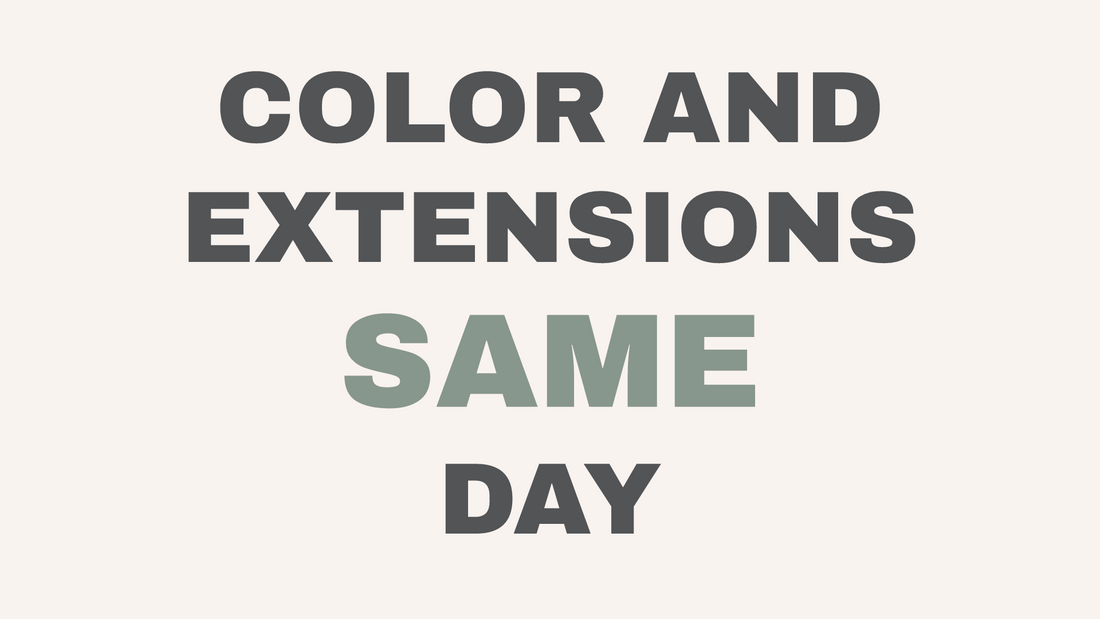Color and extensions in same appointment at Hello Beautiful Salon, Missouri City TX.