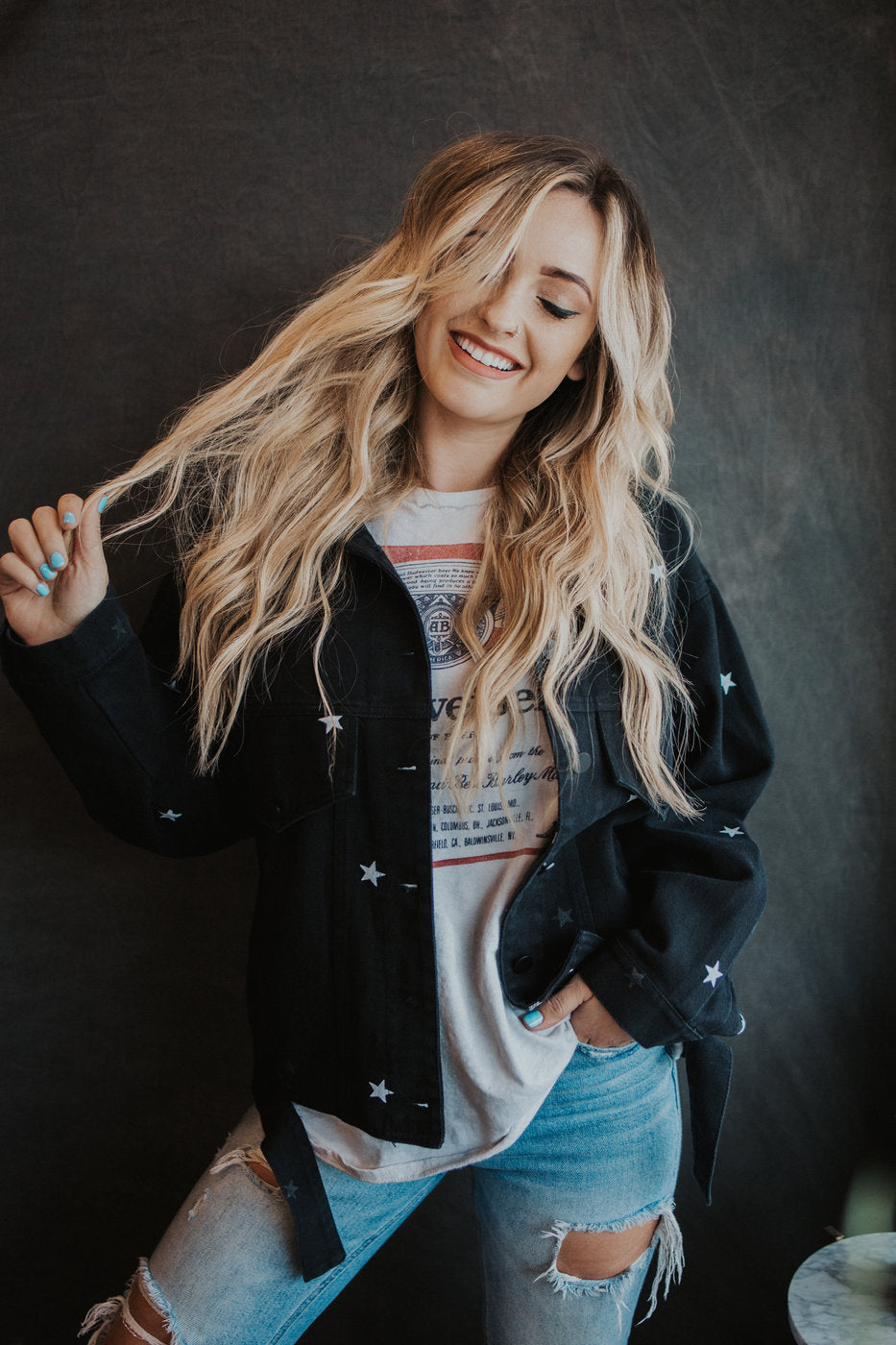 Blonde hair extensions blended with natural hair at Hello Beautiful Signature Salon, Missouri City TX
