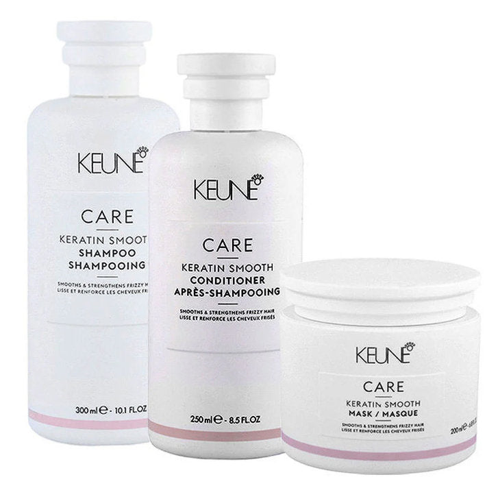 Keune Care Keratin Smooth shampoo, conditioner and mask