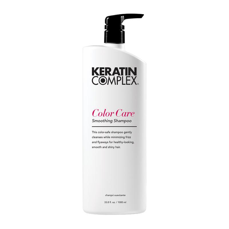 lathering smoothing shampoo on color treated hair